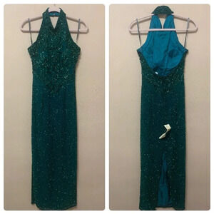 Cache Vintage Silk Beaded Gown